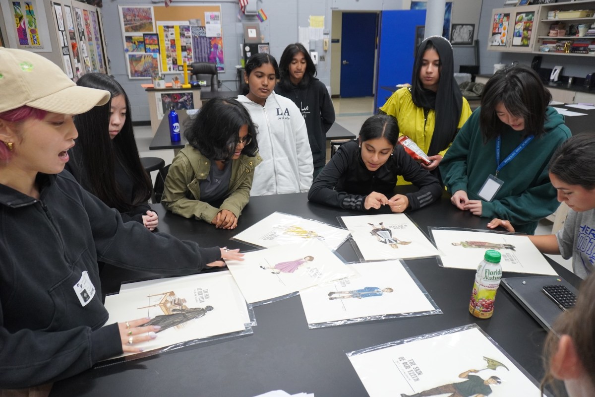 1- Herricks HS STAC students work with costume designer Michelle Li