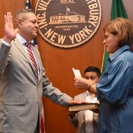 quintanilla sworn in westbury village board of trustees