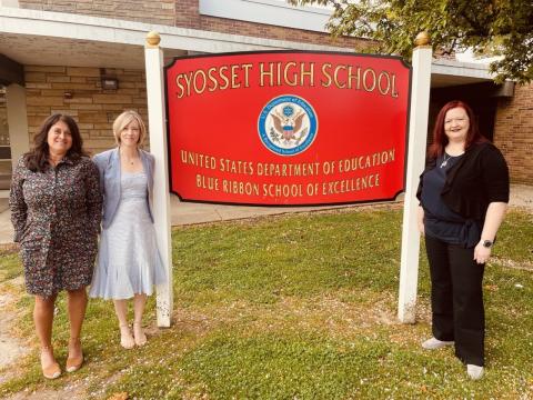 Syosset librarians Trish Sergi, Sarah Wasser and Kristina Holzweiss