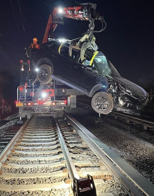 A man drunkenly drove his car down the LIRR tracks, MTA officials say.