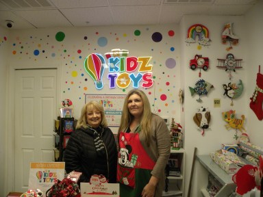 Chamber President Christine Sweeney with Kidz Toys Owner Christina Anassis