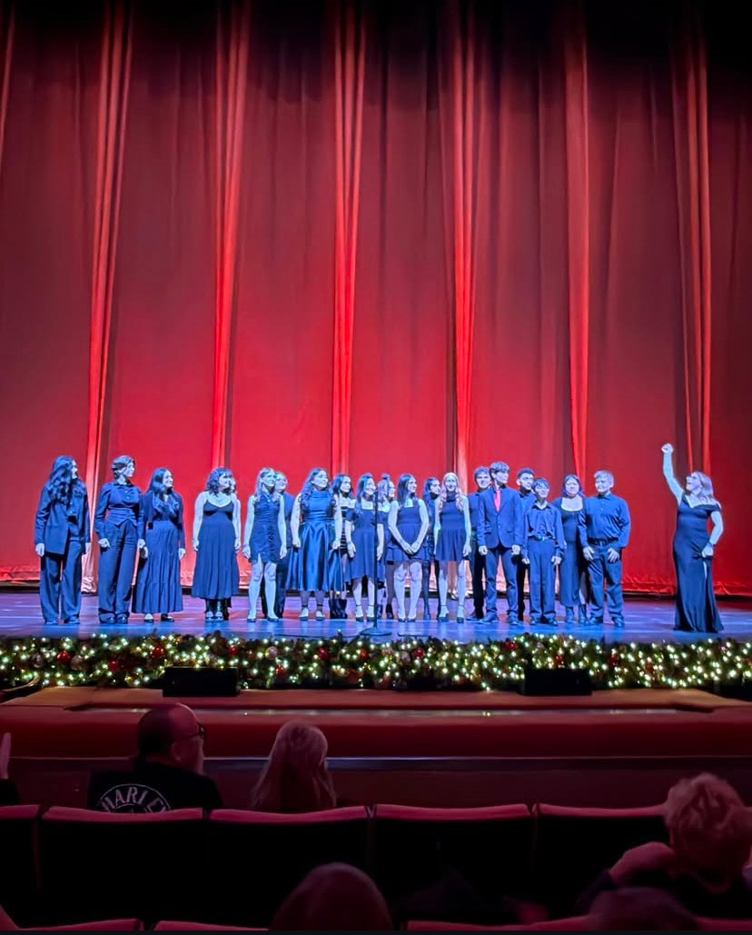 The Locust Valley Chamber Choir was led by district music teacher, Brianna Brickman, at their Radio City Music Hall performance