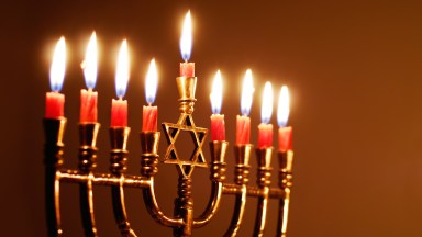 Star of David Hanukkah menorah