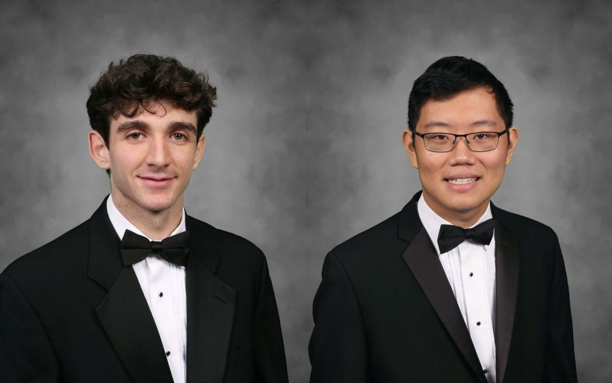 New Hyde Park Memorial High School Valedictorian Marco Valle on the left and Salutatorian Clayton Yu on the right