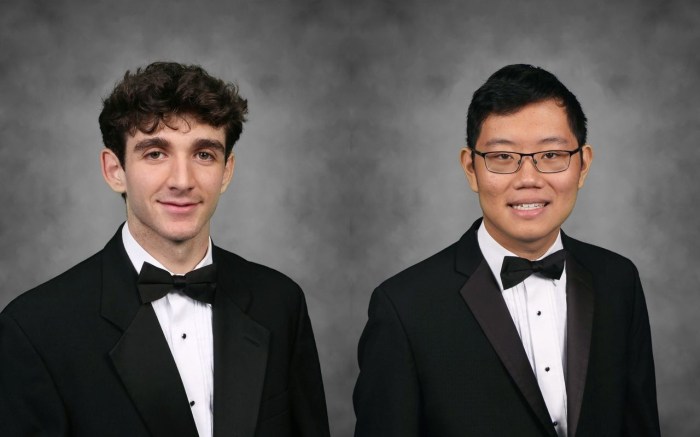 New Hyde Park Memorial High School Valedictorian Marco Valle on the left and Salutatorian Clayton Yu on the right