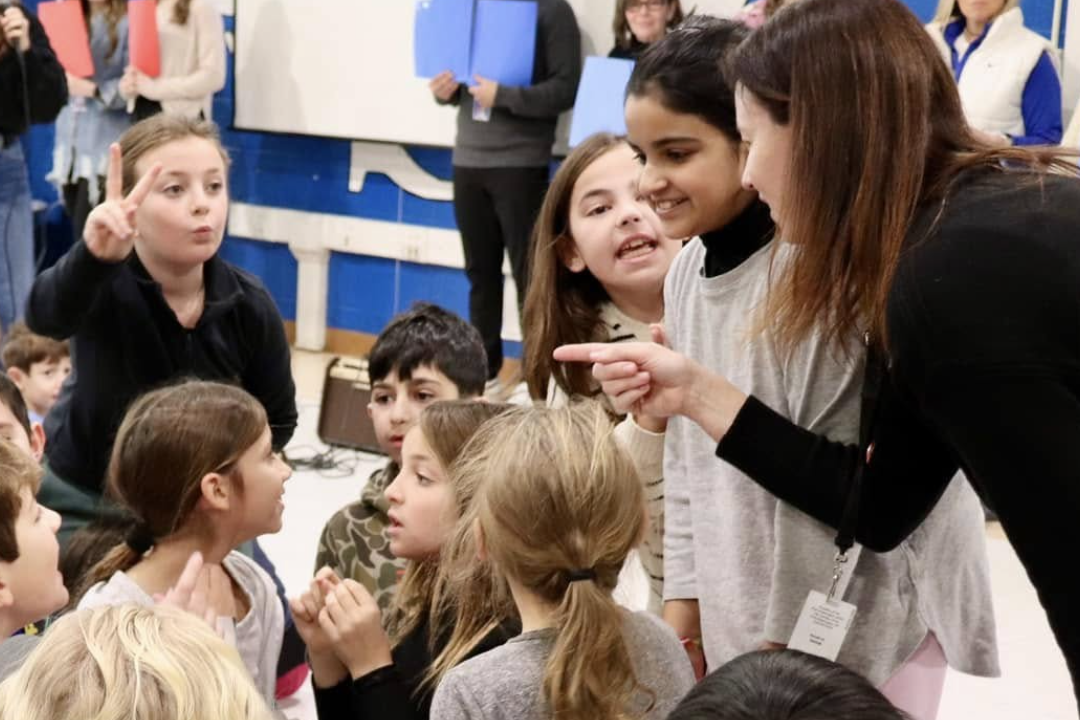 South Salem Elementary students guess the letters for their new book as part of the 'One School, One Book' program