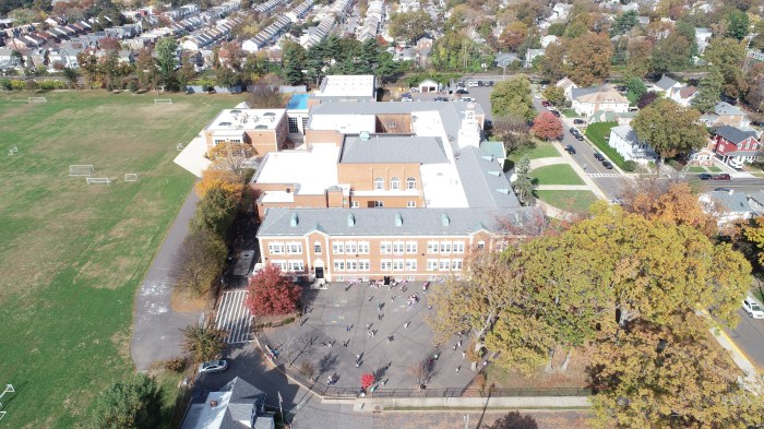 Overhead view of Floral Park-Bellerose School.