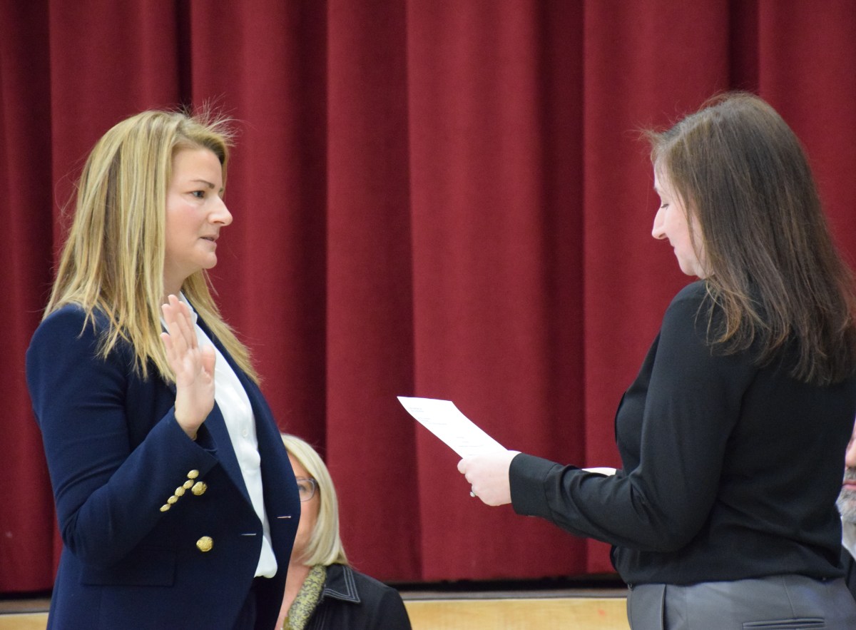 Christina Tomlinson was sworn into the Locust Valley Board of Education on Jan. 21