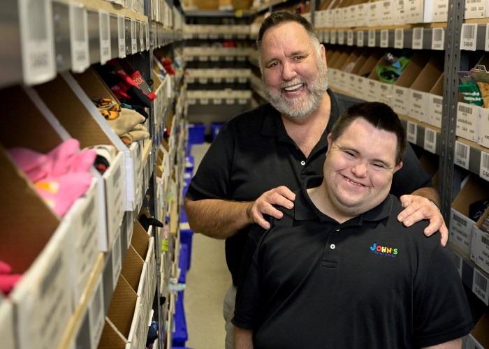 John Cronin and Mark X Cronin, founders of John's Crazy Socks.