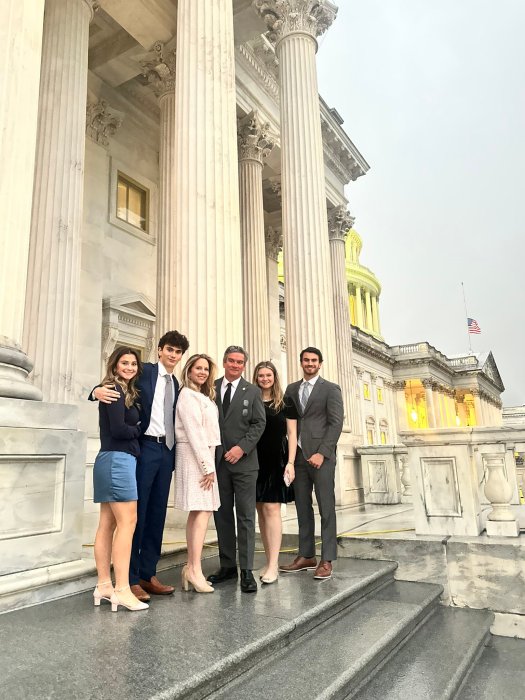 U.S. Rep. Laura Gillen (NY-4)with her family after her swearing-in ceremony