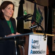 Gov. Kathy Hochul spoke at the LIA's regional summit on Jan. 10, 2025.