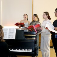 Great Neck North High students practicing for their upcoming opera performance of "Carmen"