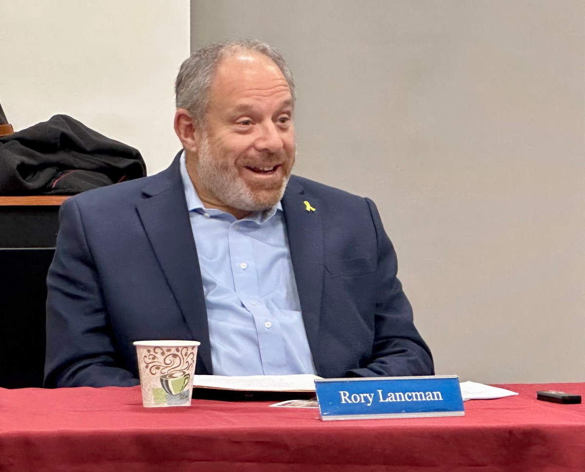 Great Neck Library Trustee Rory Lancman thanks the community for trusting him as president as he steps down from the position and assumes the seat of the board's secretary