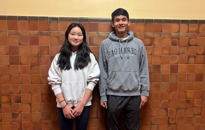 Manhasset High School seniors Emily Zhao (left) and Julian Sethna (right) have been recognized as semifinalists in the 2025 Regeneron Science Talent Search