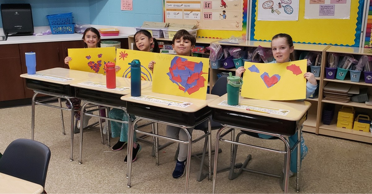 Shelter Rock Elementary students engage in an art therapy session as part of Health and Wellness Week