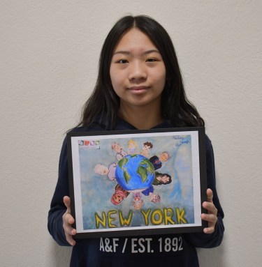 Mineola Middle School seventh grade learner Nicole Chen was recognized with a Special Recognition award for creative expression of the theme “Healing Through Color” in the NYSATA Flag Design Contest.