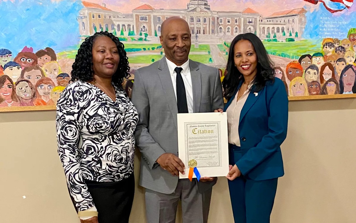 Retired Great Neck Public Schools Transportation Supervisor Donovan Howell was honored by Nassau County Legislator Mazi Pilip