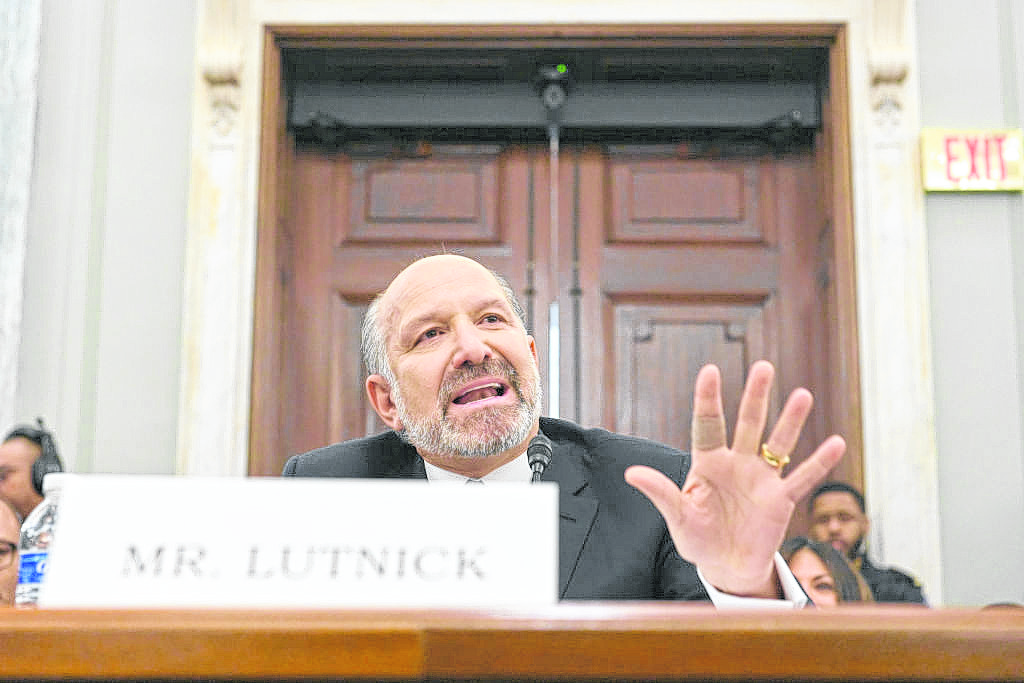 Howard Lutnick, U.S. President Donald Trump's nominee for Commerce secretary, speaks during his Senate Committee on Commerce, Science, and Transportation confirmation hearing in the Russell Senate Office Building on January 29, 2025 in Washington, DC.