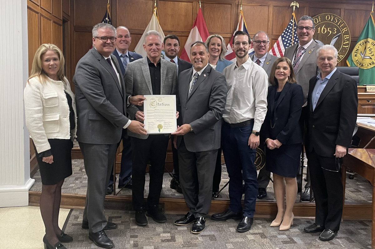 Bob Eslick honored at Town of Oyster Bay board meeting on Feb. 25