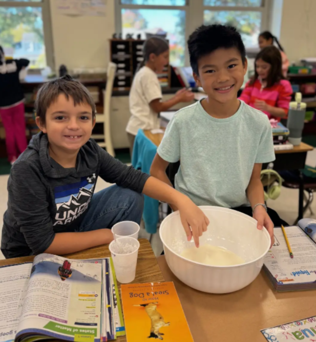 Rushmore Avenue students created oobleck.