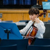 The string orchestra delivered two beautiful performances, featuring students on violin, cello and bass.