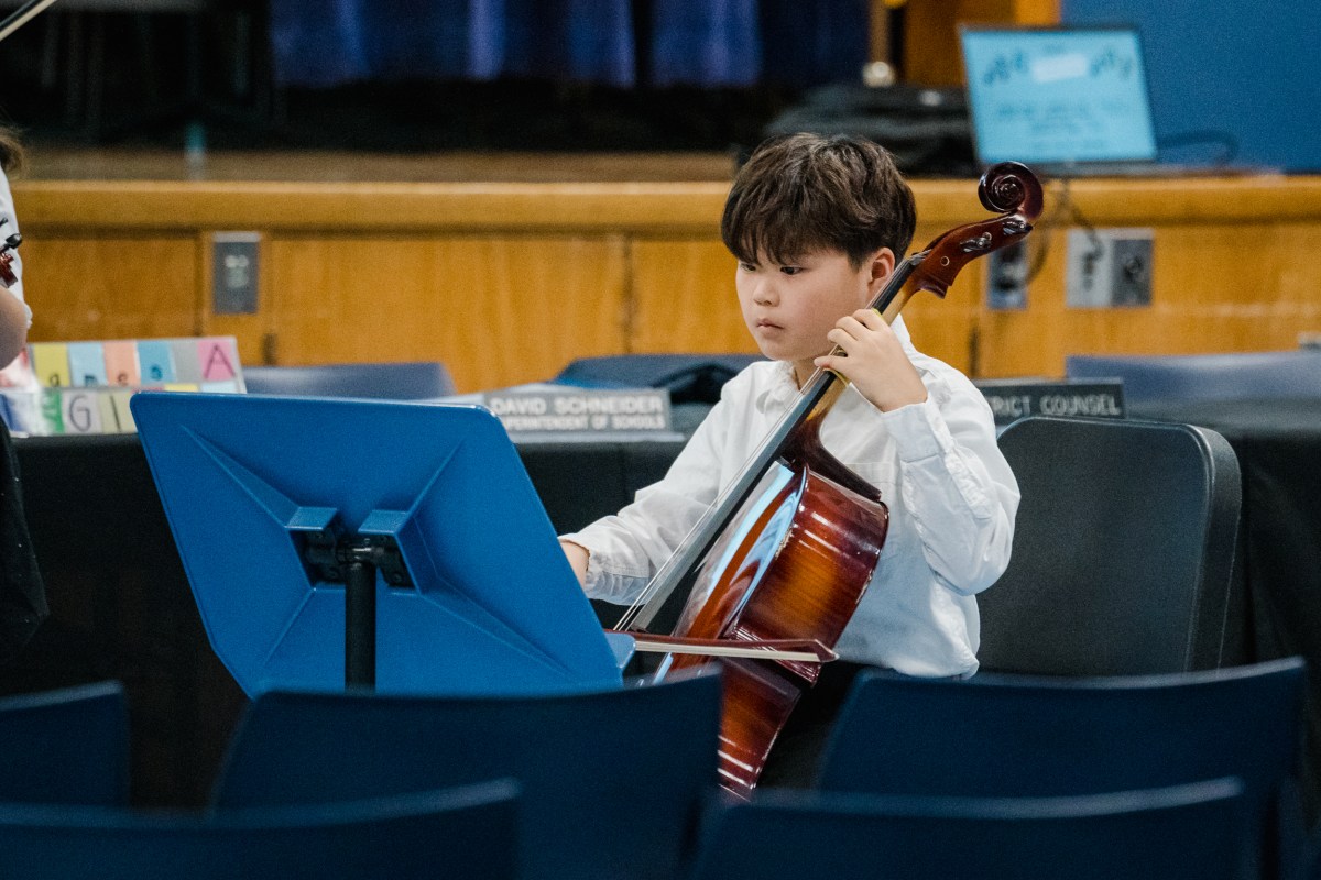 The string orchestra delivered two beautiful performances, featuring students on violin, cello and bass.