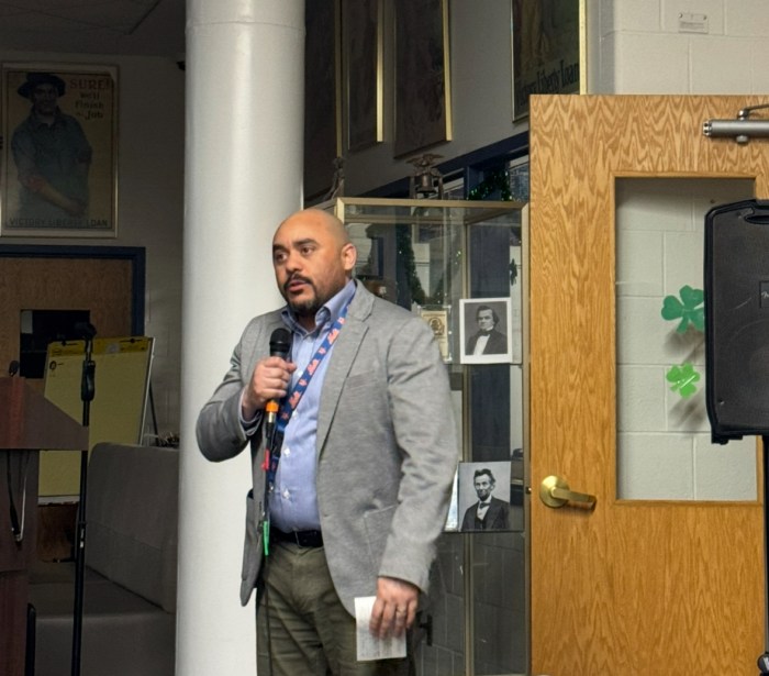 David Mevs, Jericho High School's interim assistant principal, talks about high school programming at the Thursday, March 13 board of education meeting