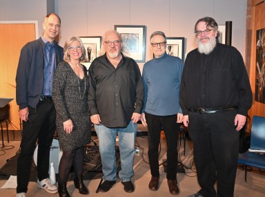 The Julie Lyon Quintet, including Larry Hutter, Julie Lyon, Jack DeSalvo, Tom Cabrera and Chris Forbes.