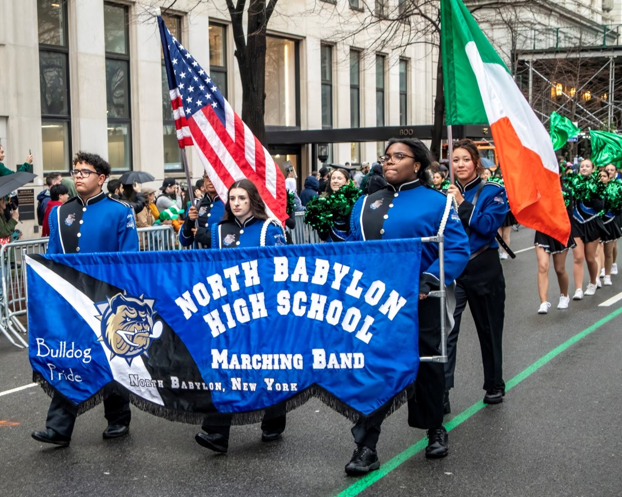 The North Babylon High School Band performed in the NYC St. Patrick's Day parade.