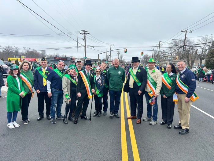 The Wantagh Chamber of Commerce and elected officials at the St. Patrick's Day parade on March 16