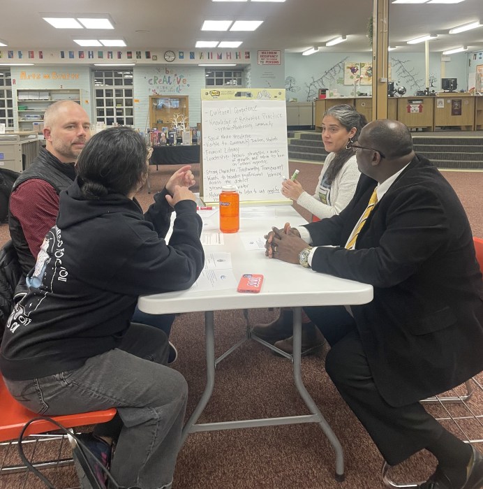 Glen Cove community members worked together to create characteristics they would like the new superintendent of Glen Cove to have.